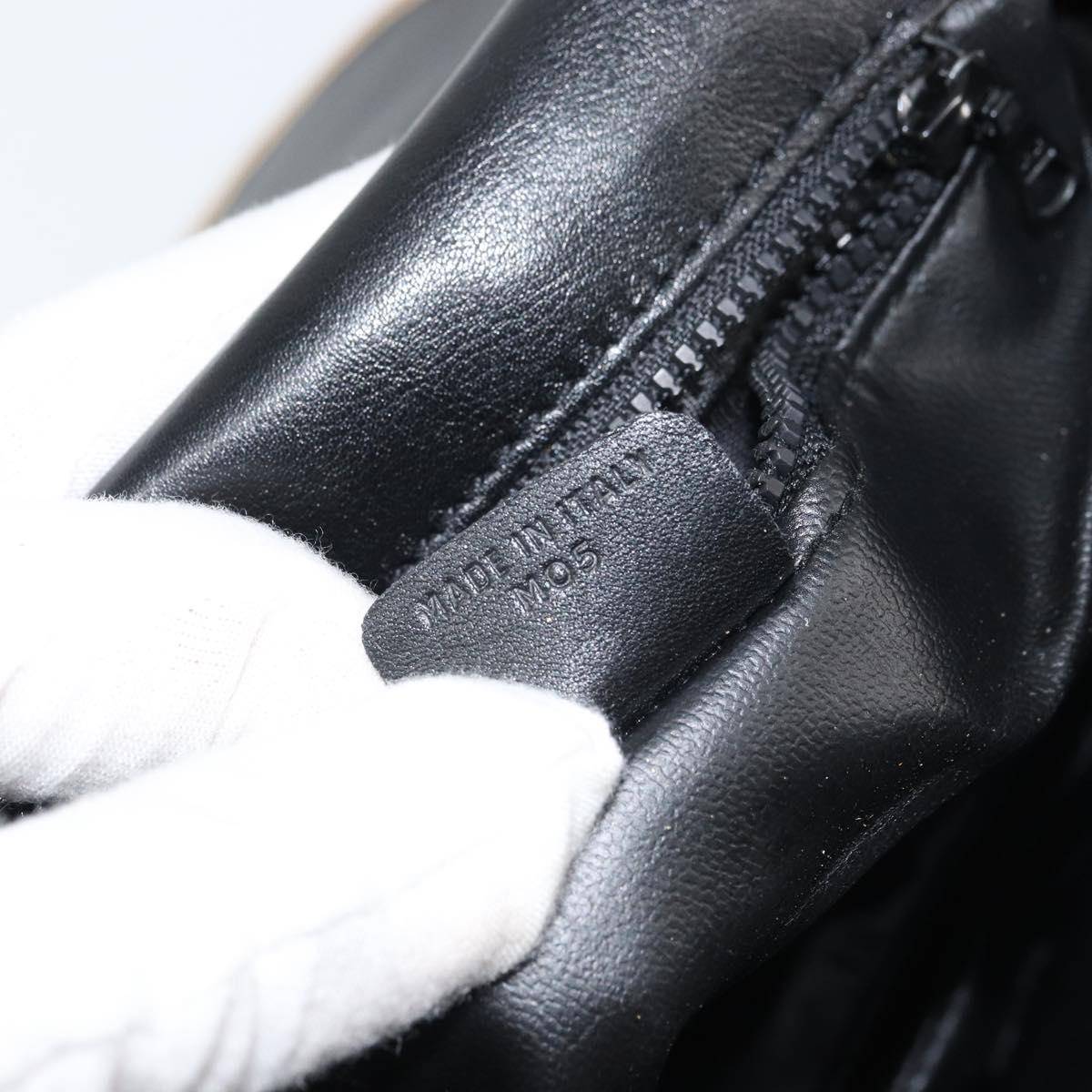 CELINE Shoulder Bag Leather Black Gold Auth gh1499