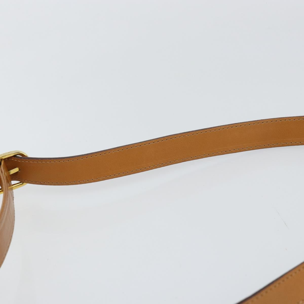 CELINE Shoulder Bag Leather Black Gold Auth gh1499
