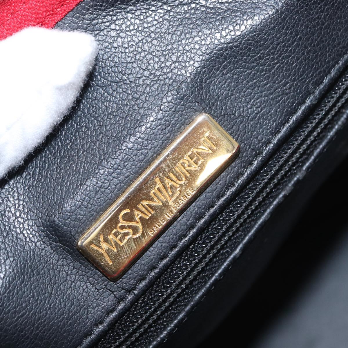 SAINT LAURENT Shoulder Bag Leather Red Gold Auth gh1500