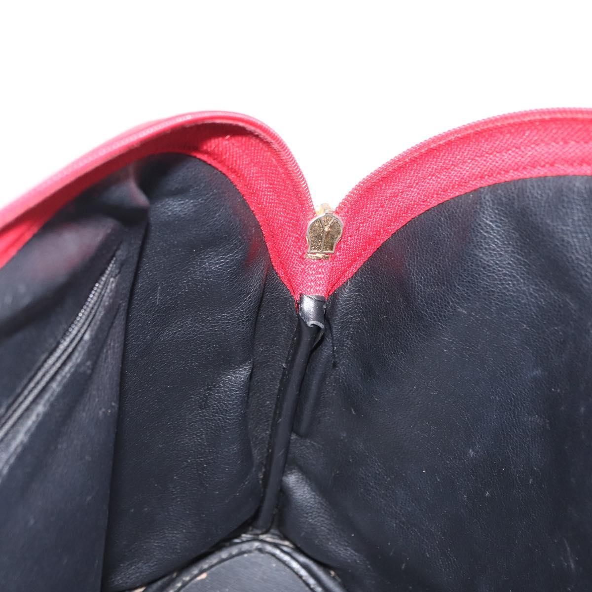 SAINT LAURENT Shoulder Bag Leather Red Gold Auth gh1500