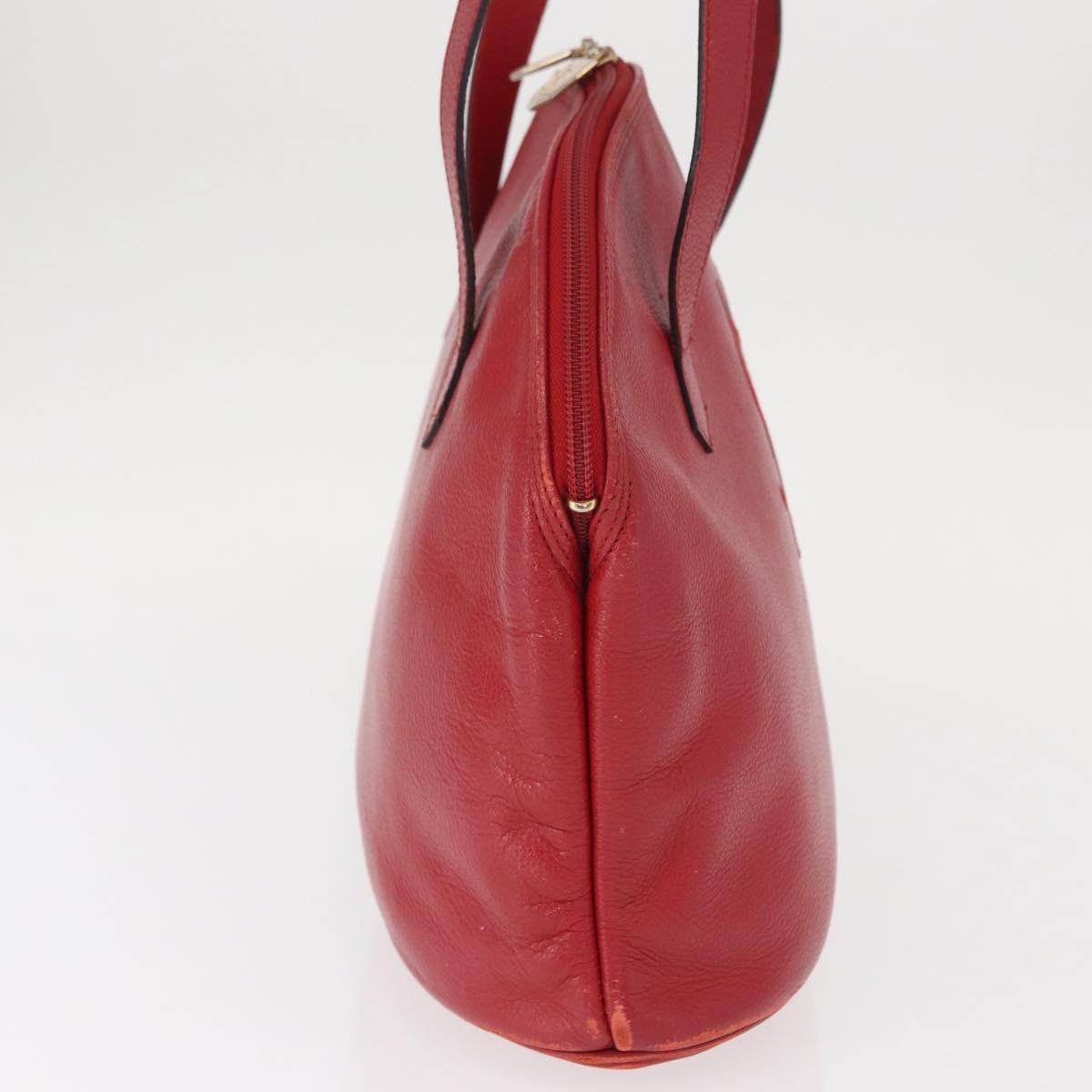 SAINT LAURENT Shoulder Bag Leather Red Gold Auth gh1500