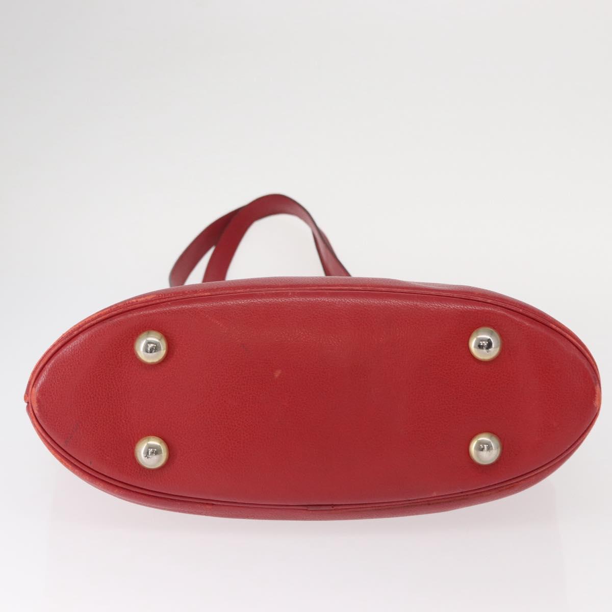 SAINT LAURENT Shoulder Bag Leather Red Gold Auth gh1500