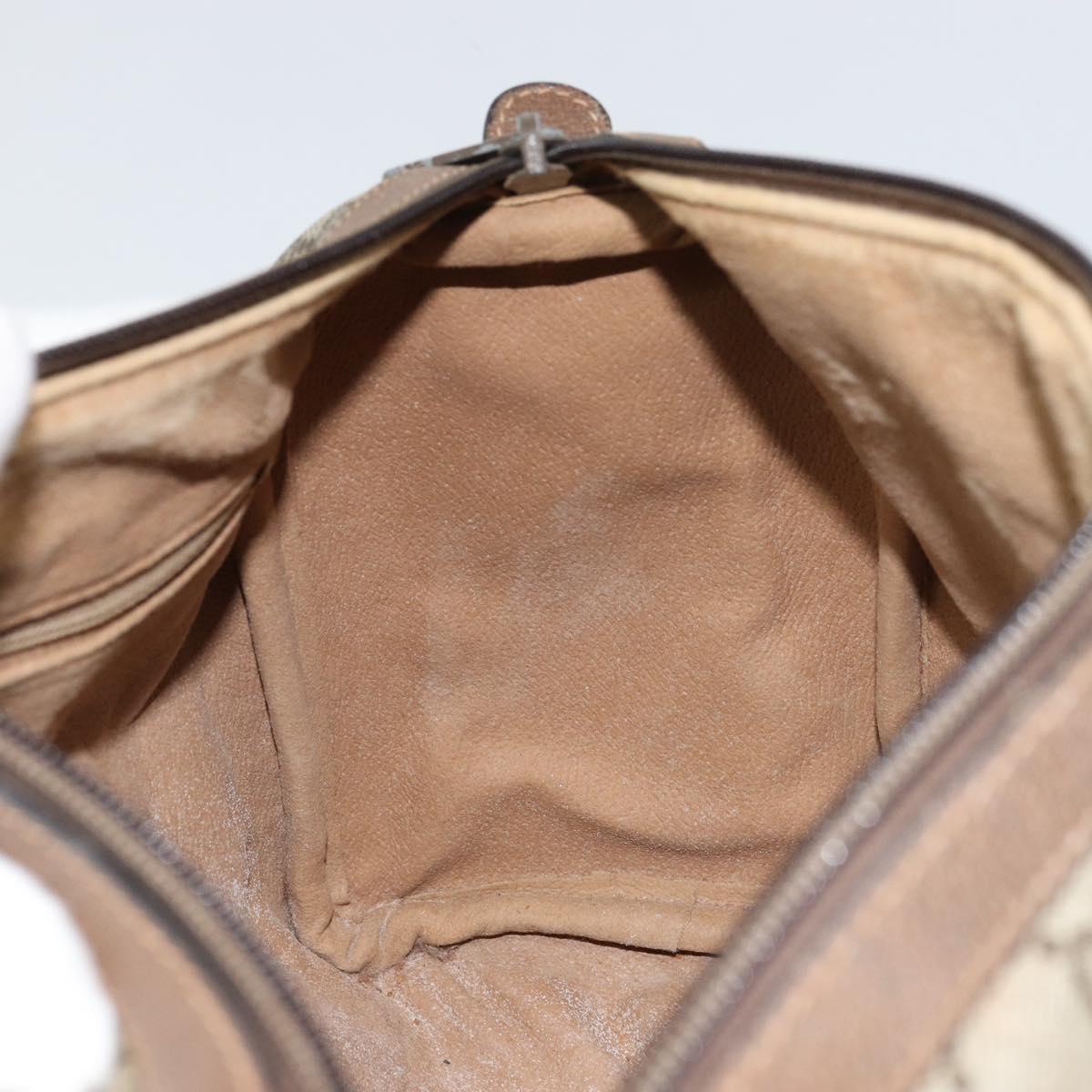GUCCI GG Supreme Web Sherry Line Boston Bag PVC Beige Gold 40 02 006 Auth gh1505