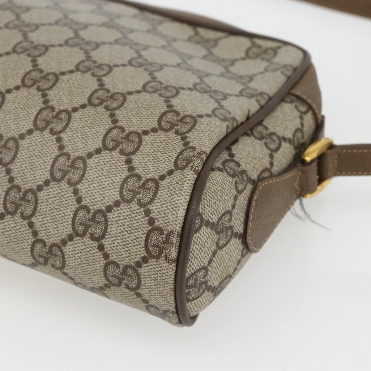 GUCCI GG Supreme Web Sherry Line Bag PVC Beige Gold 56 02 087 Auth gh1506