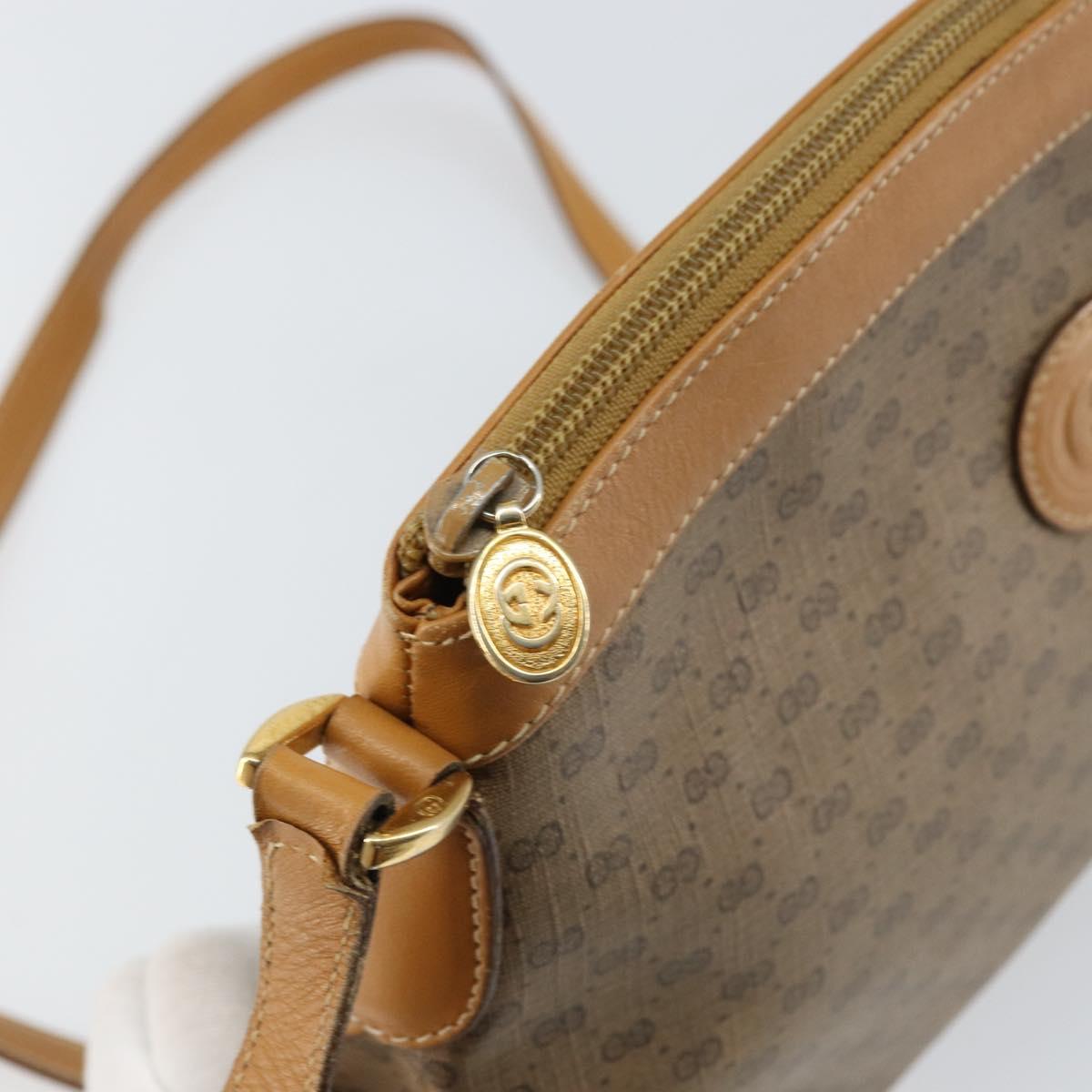 GUCCI Micro GG Supreme Shoulder Bag PVC Beige Gold 007 87 0096 Auth gh1507