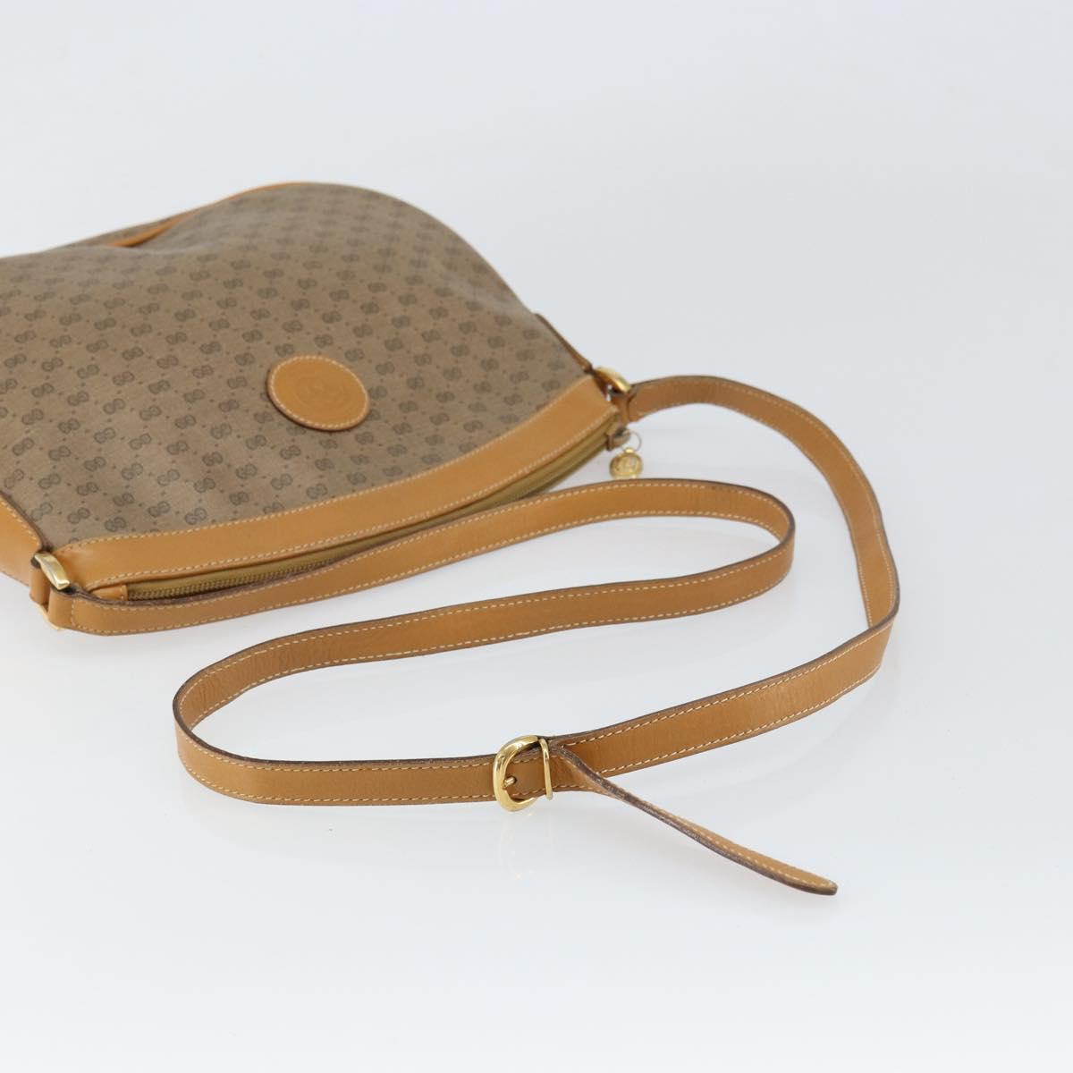 GUCCI Micro GG Supreme Shoulder Bag PVC Beige Gold 007 87 0096 Auth gh1507
