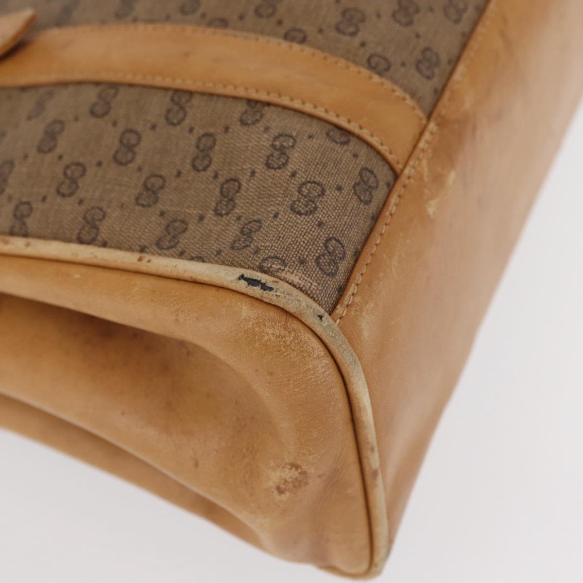 GUCCI Micro GG Supreme Hand Bag PVC Beige Gold 000 46 4857 Auth gh1508