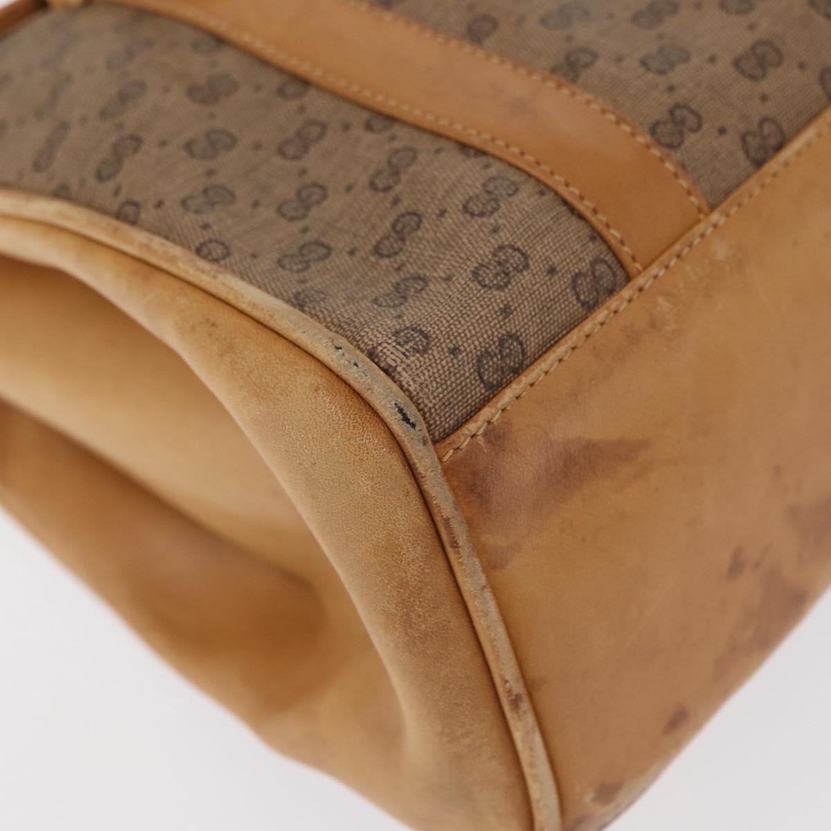 GUCCI Micro GG Supreme Hand Bag PVC Beige Gold 000 46 4857 Auth gh1508
