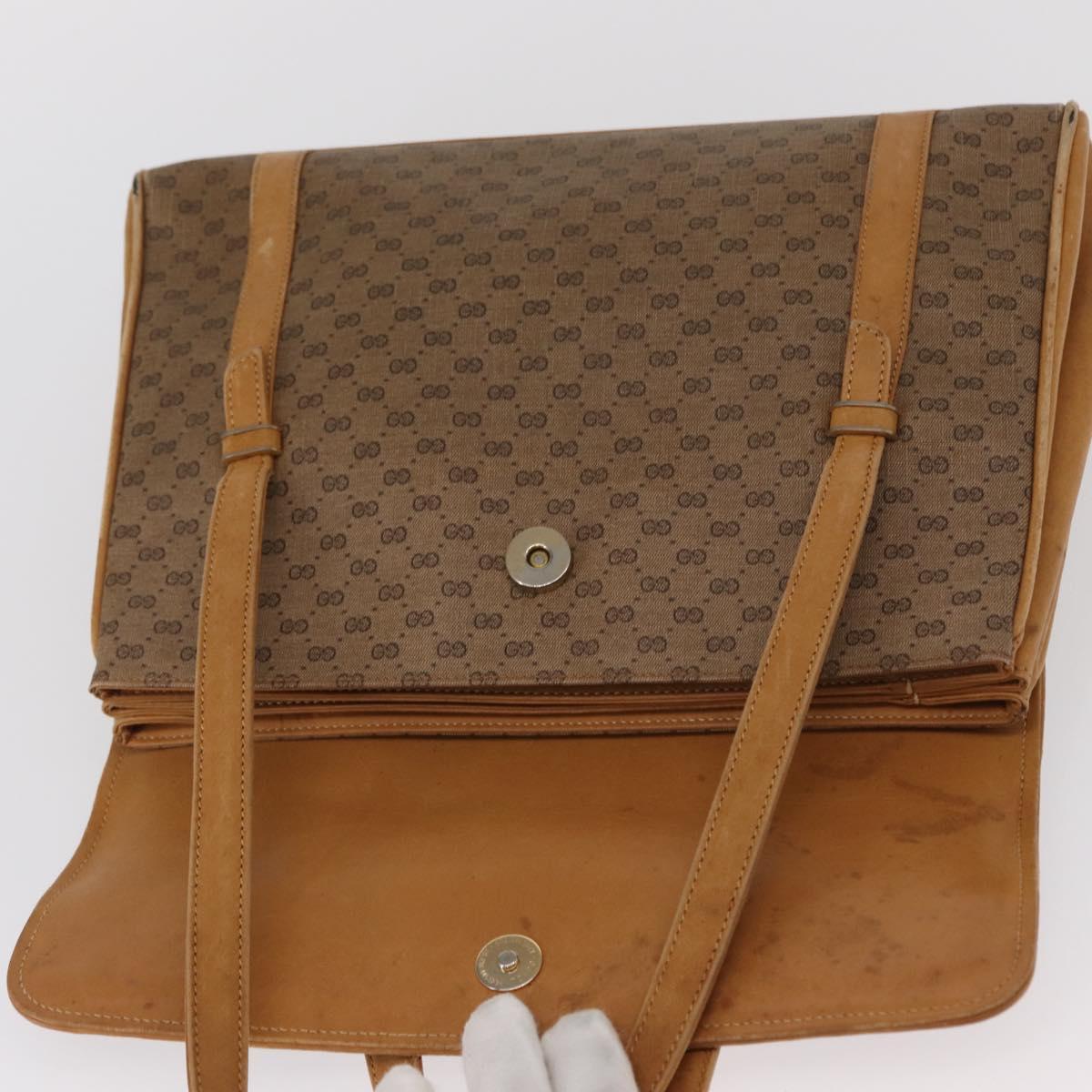 GUCCI Micro GG Supreme Hand Bag PVC Beige Gold 000 46 4857 Auth gh1508