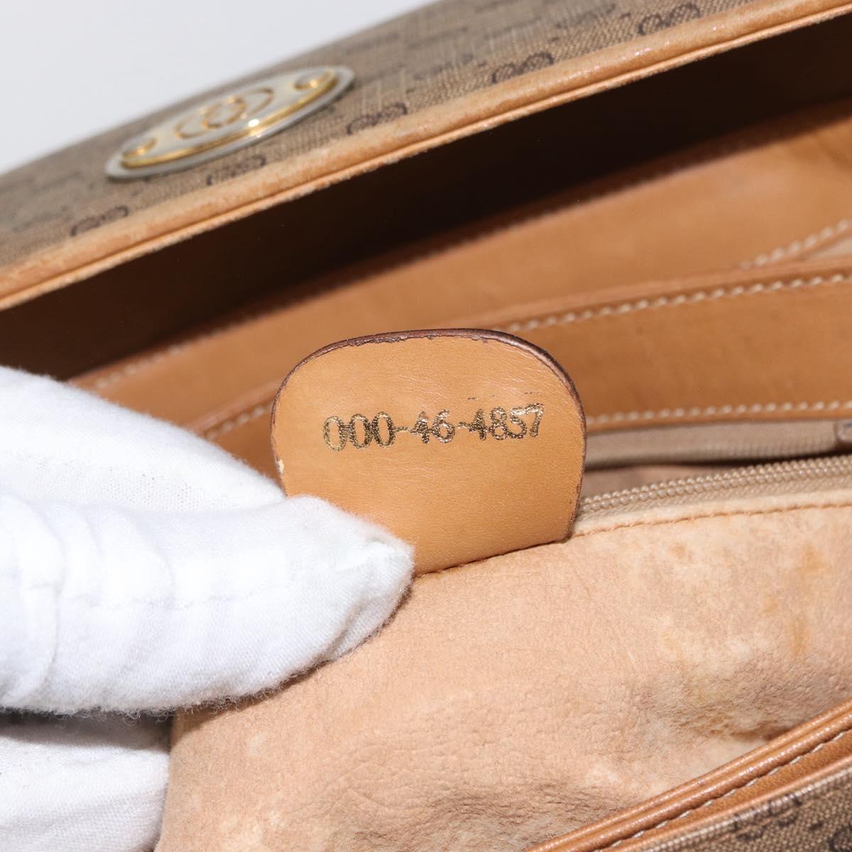 GUCCI Micro GG Supreme Hand Bag PVC Beige Gold 000 46 4857 Auth gh1508