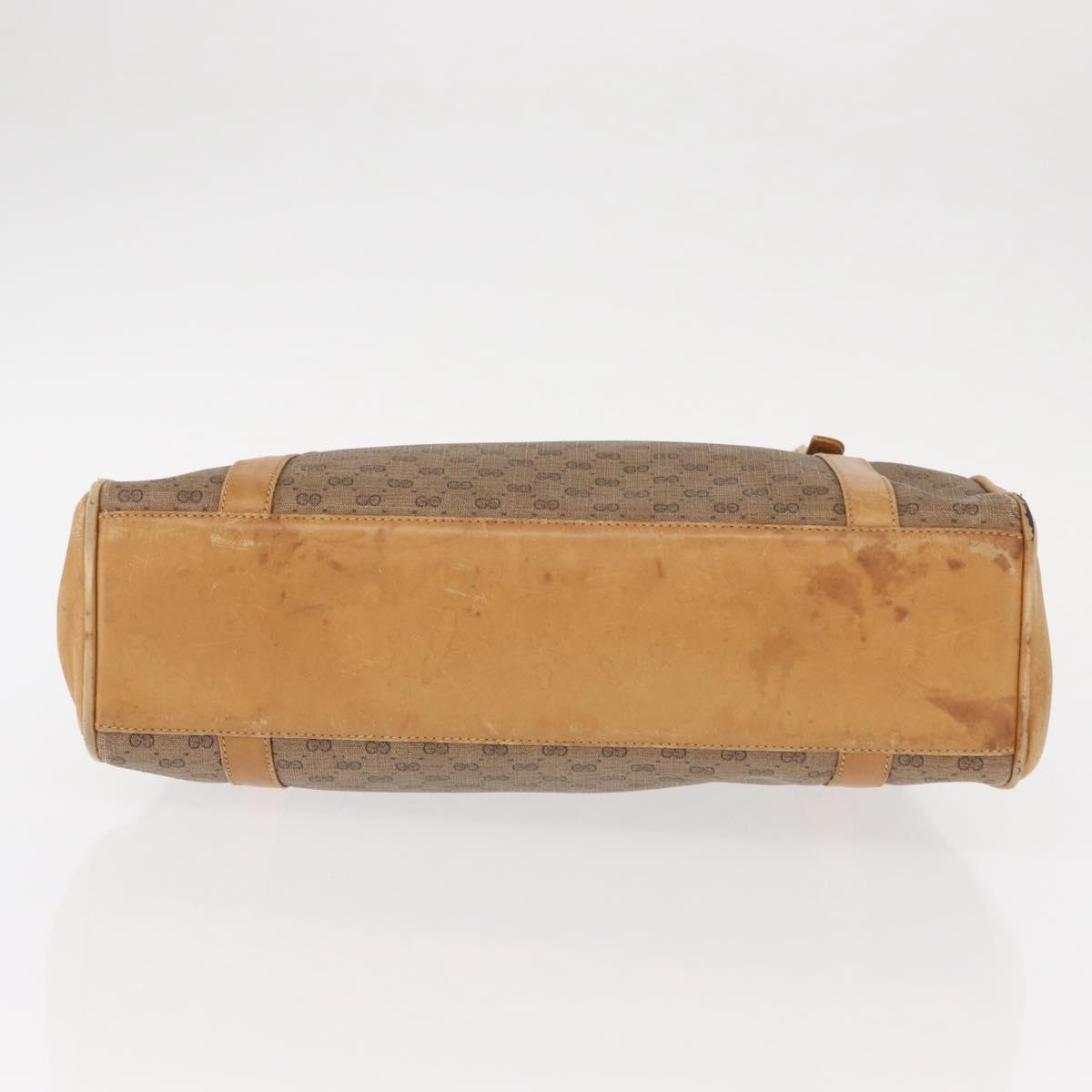 GUCCI Micro GG Supreme Hand Bag PVC Beige Gold 000 46 4857 Auth gh1508