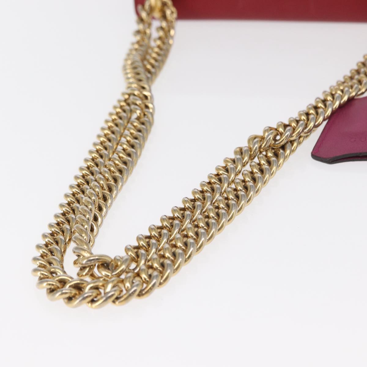 GUCCI GG Supreme Chain Shoulder Bag PVC Beige Gold 409487 Auth gh1509