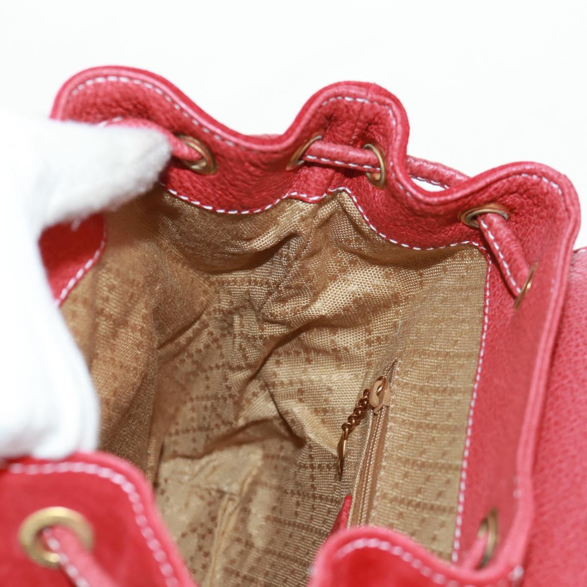 GUCCI Bamboo Backpack Suede Red Gold 003 1998 0030 Auth gh1510