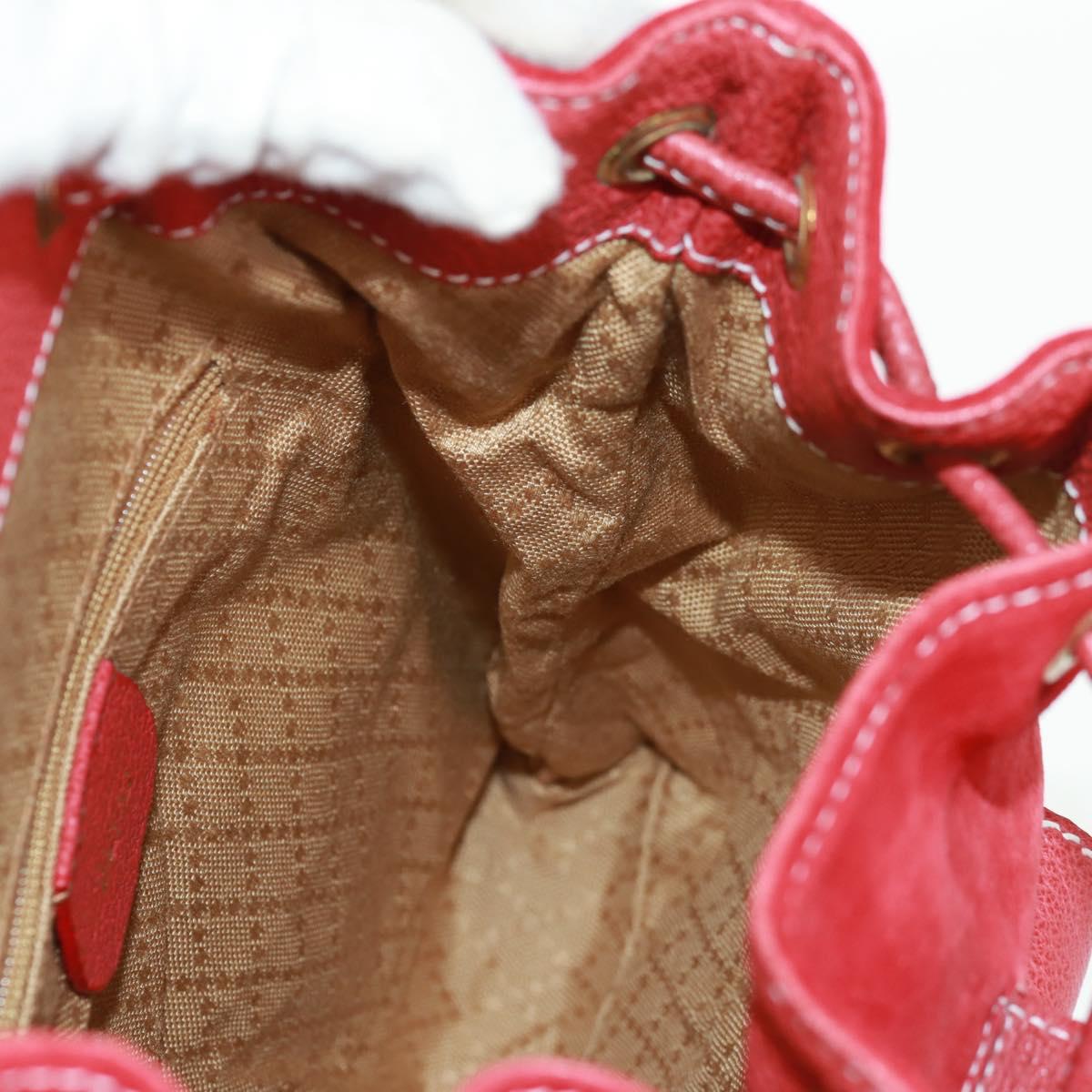 GUCCI Bamboo Backpack Suede Red Gold 003 1998 0030 Auth gh1510