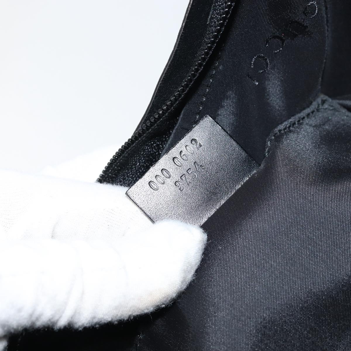 GUCCI Shoulder Bag Nylon Black Silver 000 0602 3754 Auth gh1511