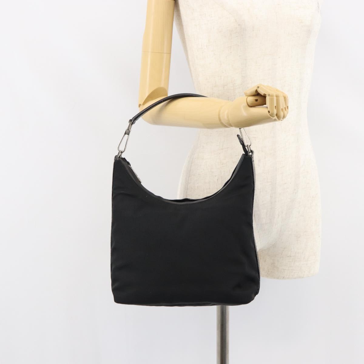 GUCCI Shoulder Bag Nylon Black Silver 000 0602 3754 Auth gh1511