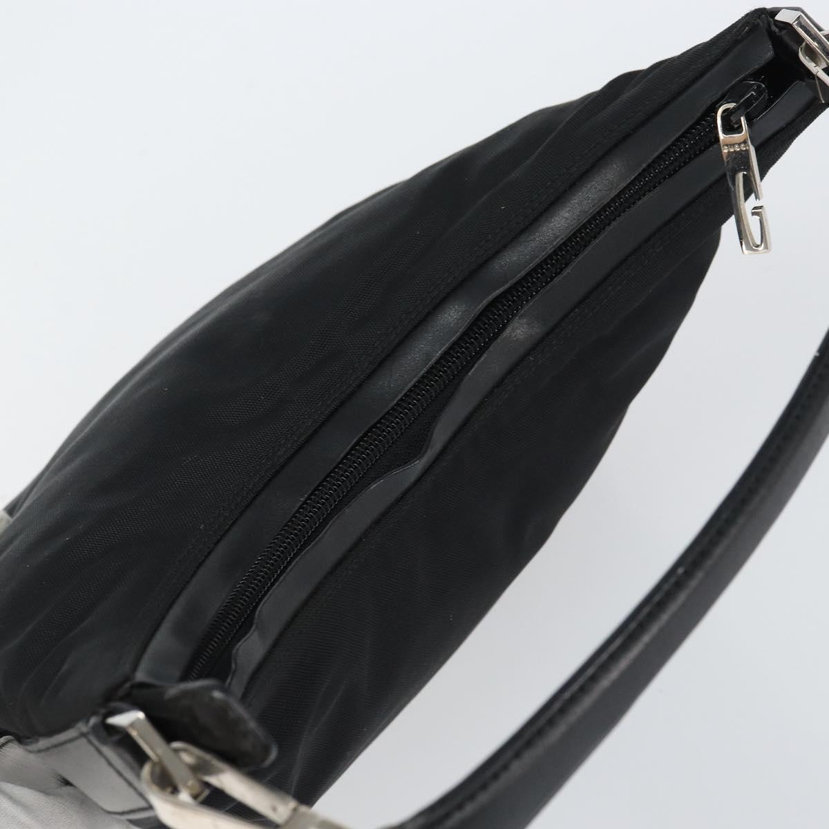 GUCCI Shoulder Bag Nylon Black Silver 000 0602 3754 Auth gh1511