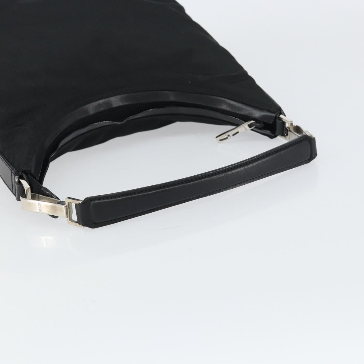 GUCCI Shoulder Bag Nylon Black Silver 000 0602 3754 Auth gh1511