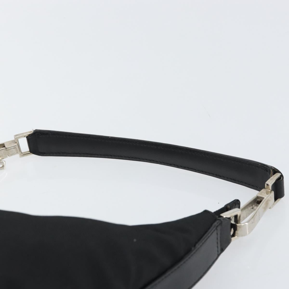 GUCCI Shoulder Bag Nylon Black Silver 000 0602 3754 Auth gh1511