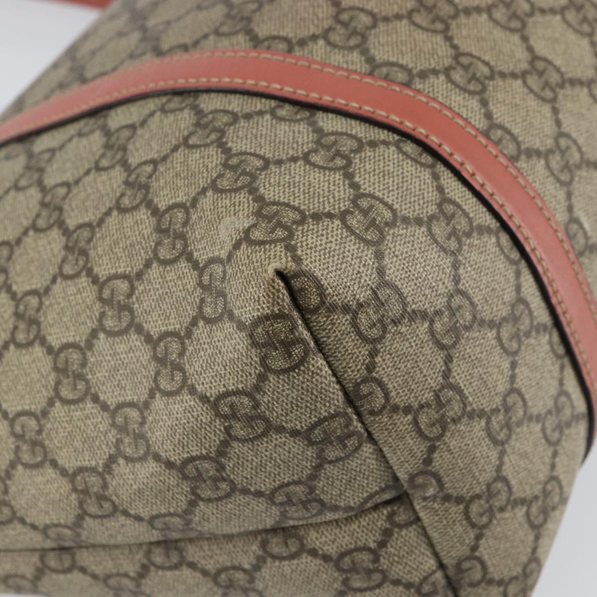GUCCI GG Supreme Tote Bag PVC Beige Gold 197953 Auth gh1517