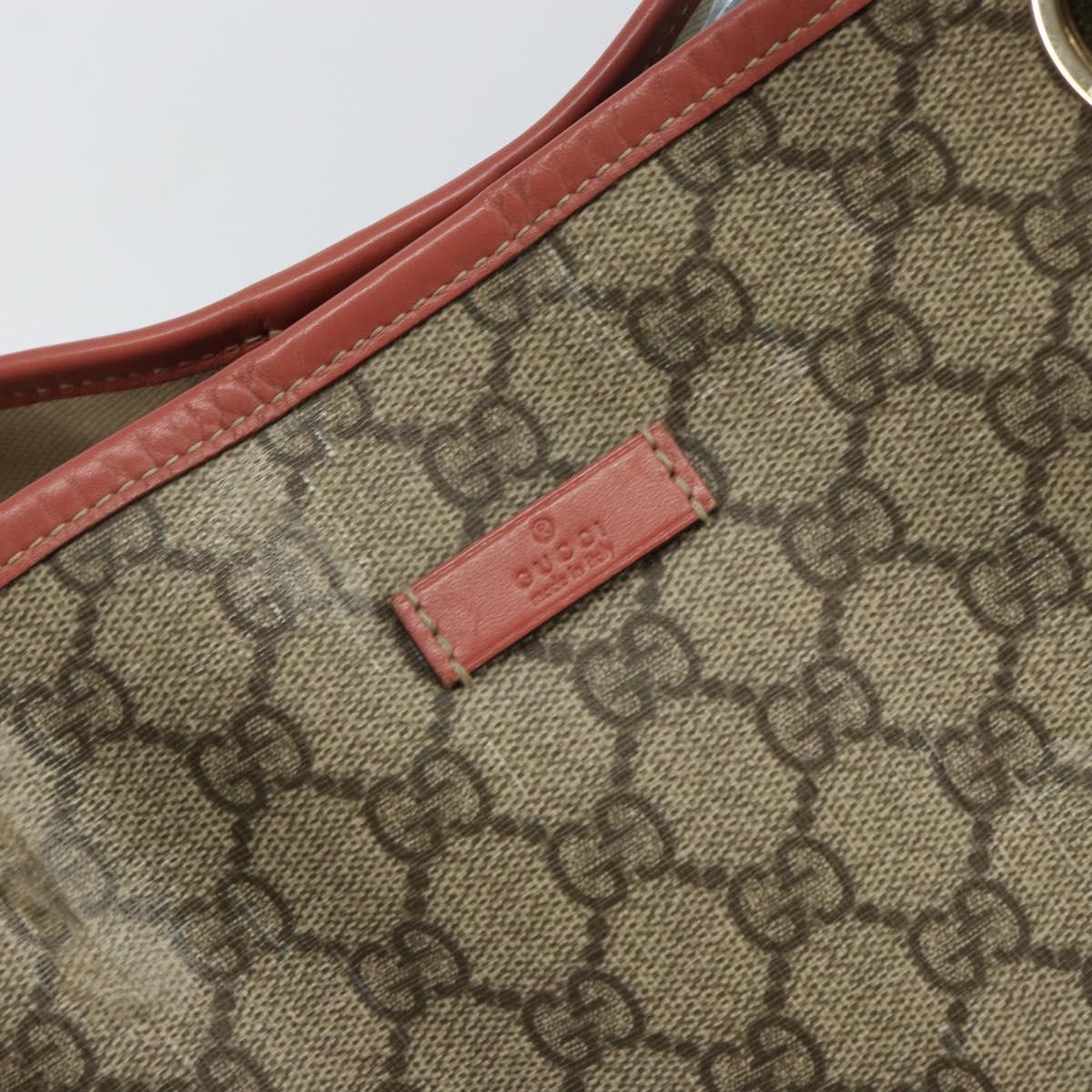 GUCCI GG Supreme Tote Bag PVC Beige Gold 197953 Auth gh1517