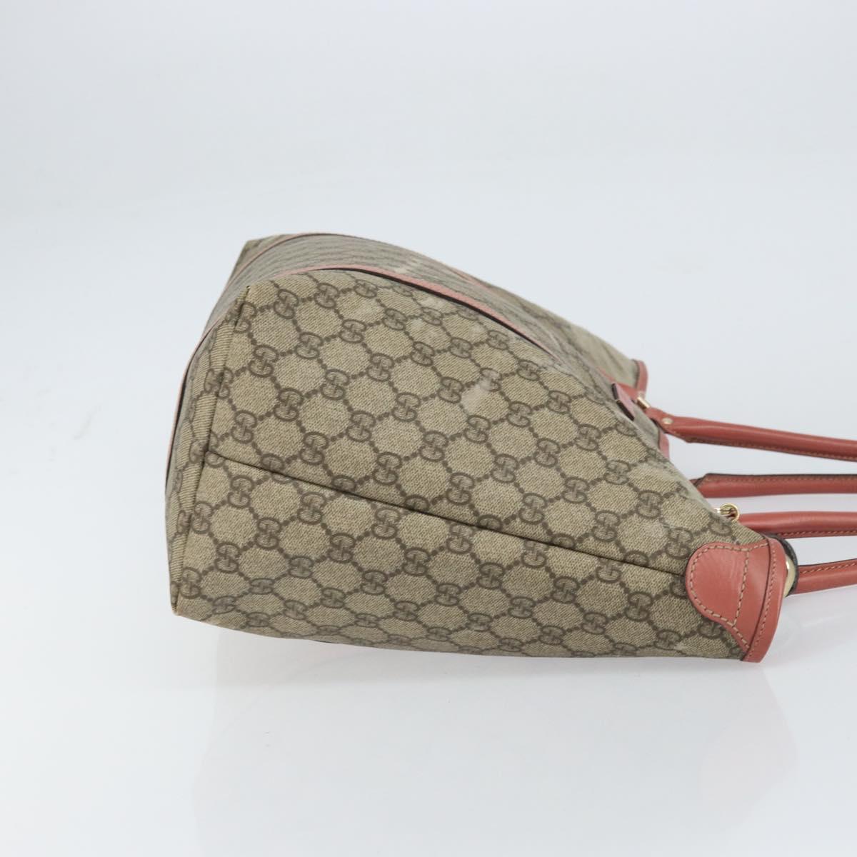 GUCCI GG Supreme Tote Bag PVC Beige Gold 197953 Auth gh1517