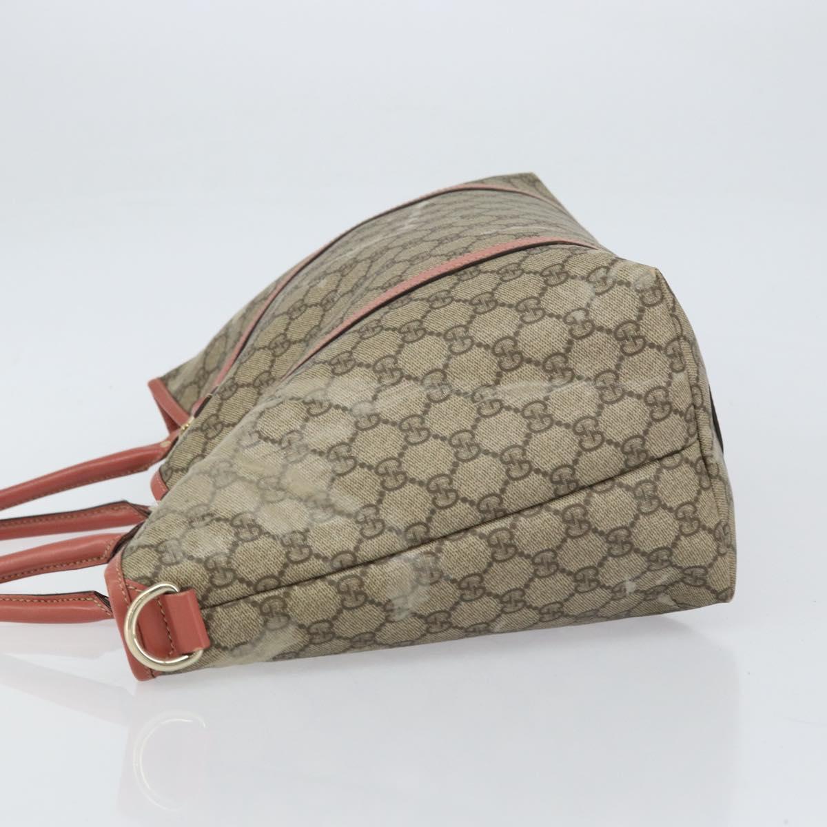 GUCCI GG Supreme Tote Bag PVC Beige Gold 197953 Auth gh1517