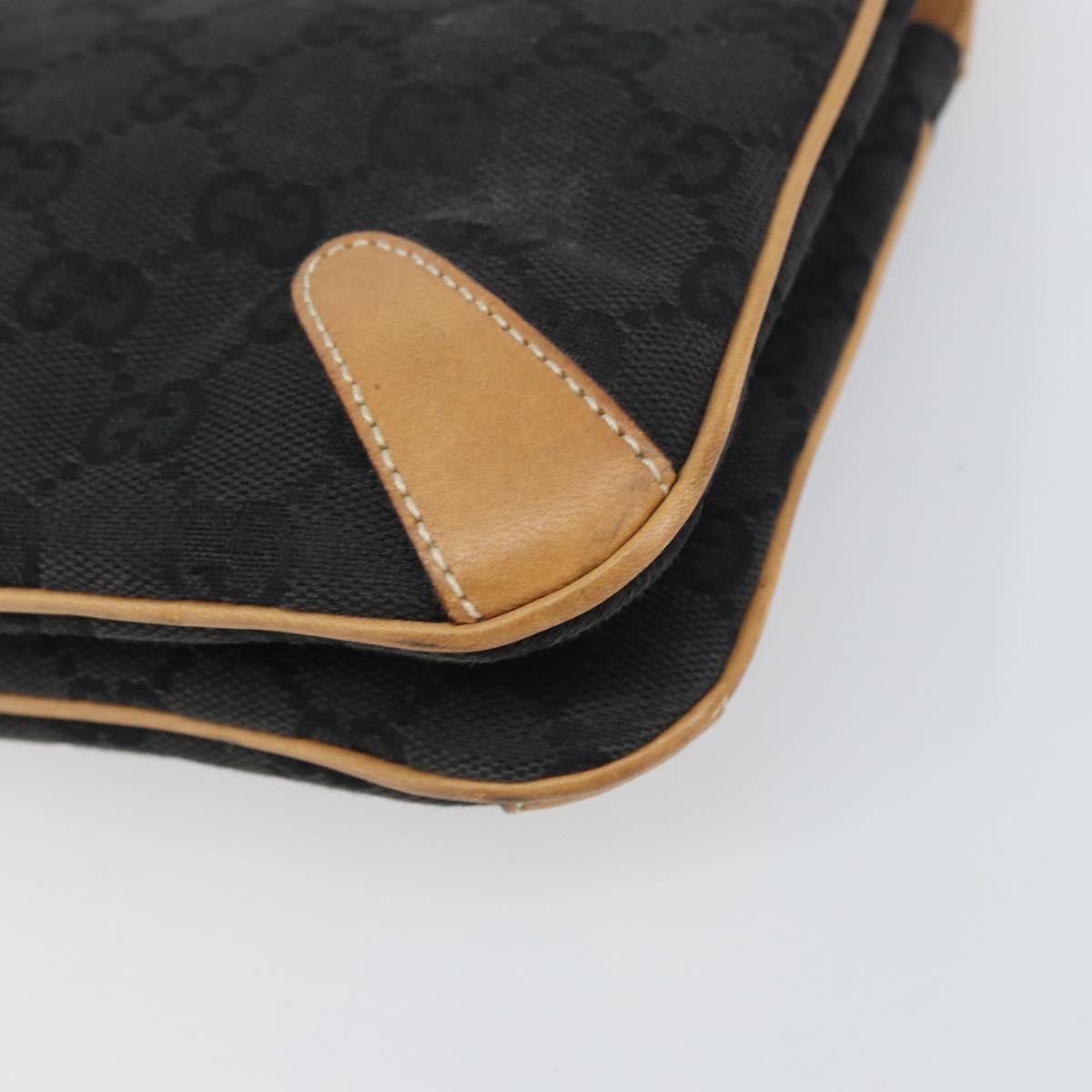 GUCCI GG Canvas Tote Bag Black Gold 114913 Auth gh1523