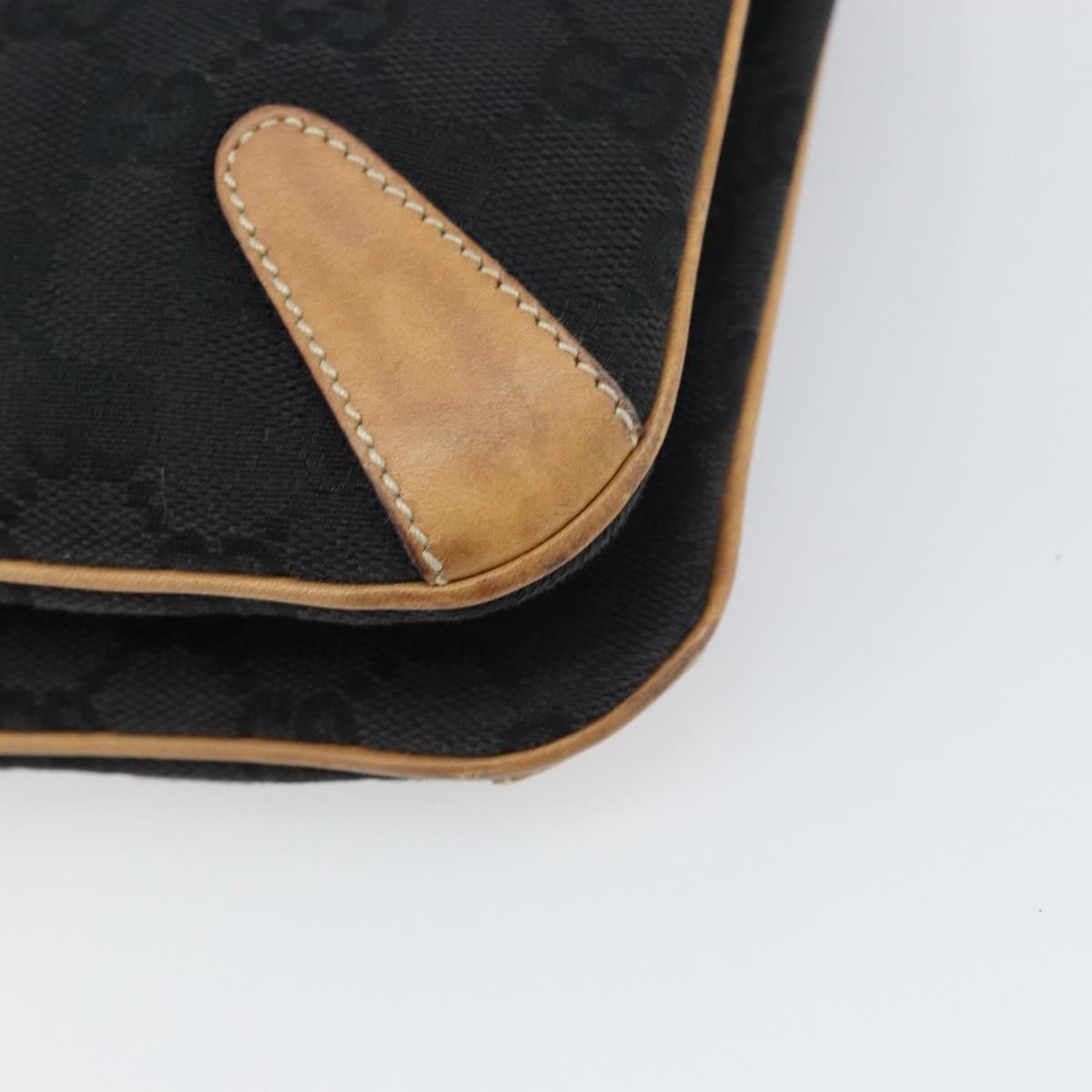 GUCCI GG Canvas Tote Bag Black Gold 114913 Auth gh1523
