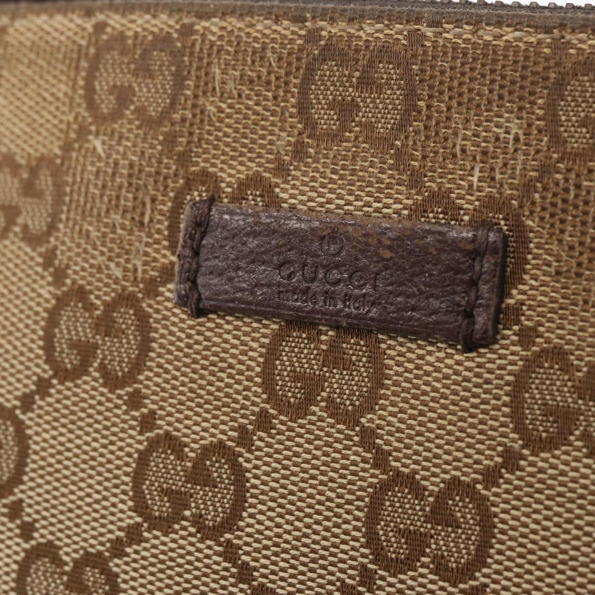 GUCCI GG Canvas Shoulder Bag Beige Silver 114273 Auth gh1525