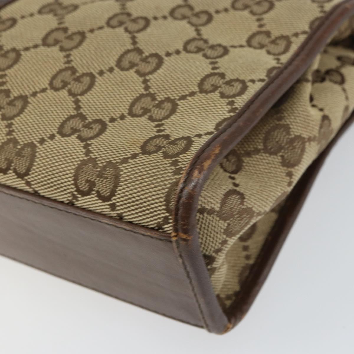GUCCI GG Canvas Jackie Shoulder Bag Beige Silver 002 1065 3444 Auth gh1526