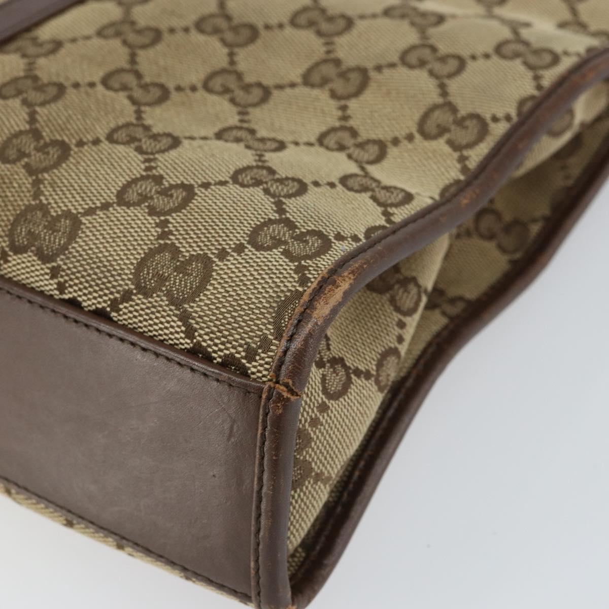 GUCCI GG Canvas Jackie Shoulder Bag Beige Silver 002 1065 3444 Auth gh1526