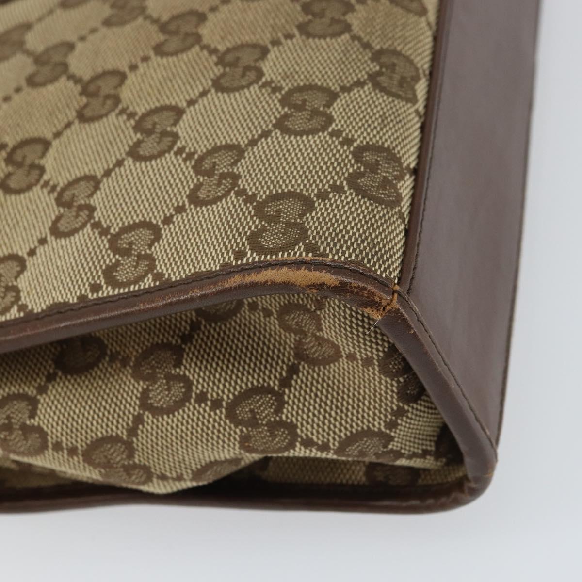 GUCCI GG Canvas Jackie Shoulder Bag Beige Silver 002 1065 3444 Auth gh1526