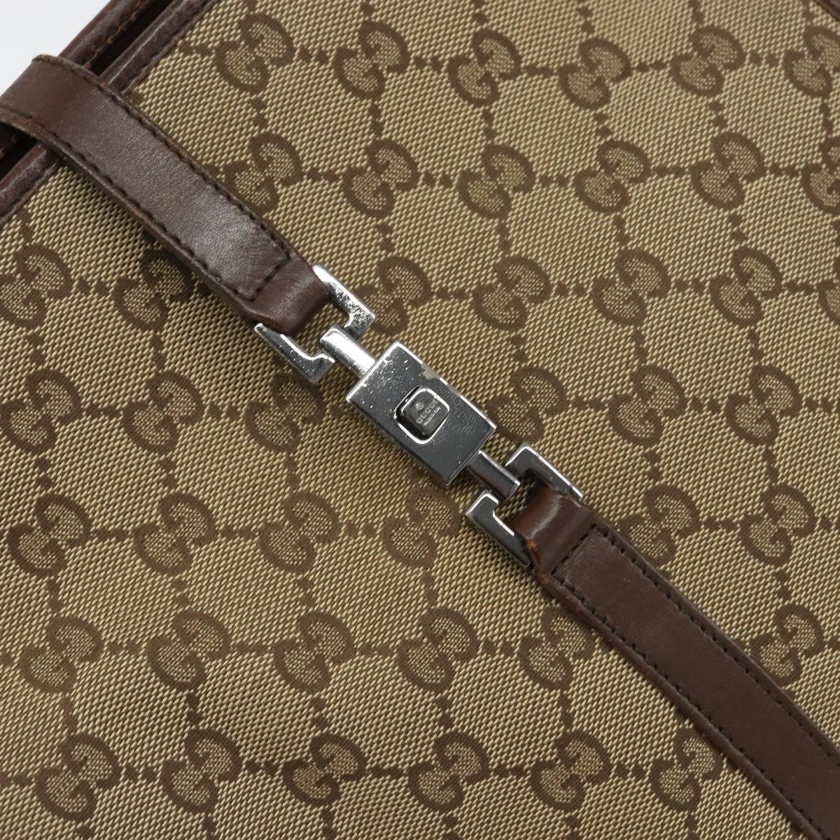 GUCCI GG Canvas Jackie Shoulder Bag Beige Silver 002 1065 3444 Auth gh1526