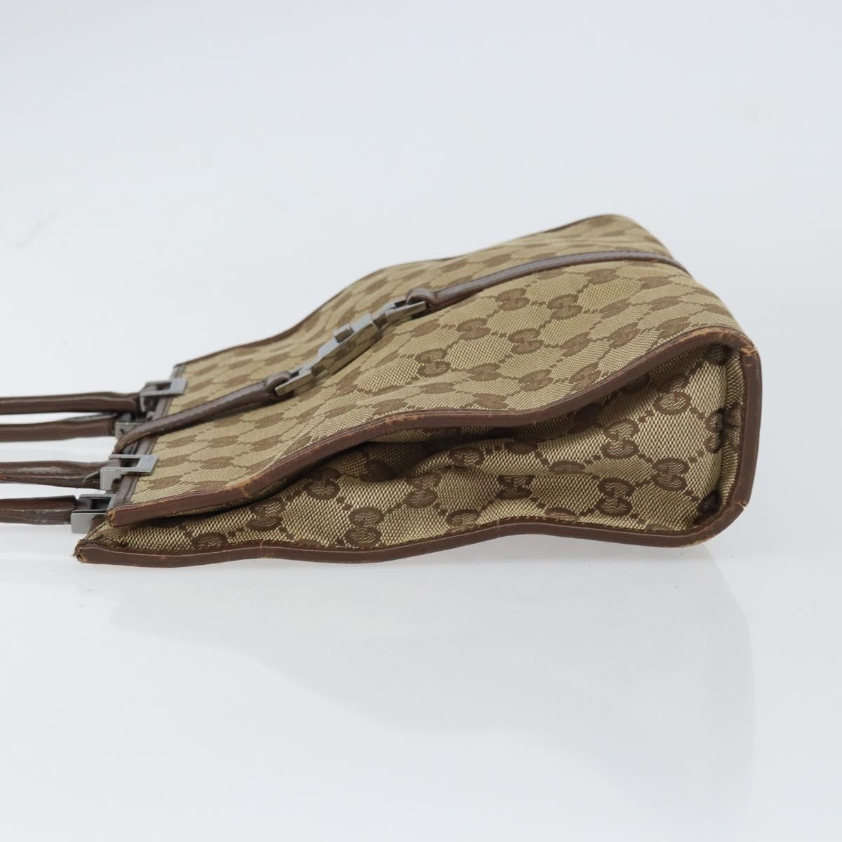 GUCCI GG Canvas Jackie Shoulder Bag Beige Silver 002 1065 3444 Auth gh1526