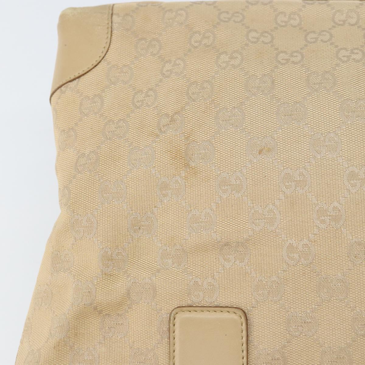 GUCCI GG Canvas Tote Bag Beige Gold 33890 Auth gh1529