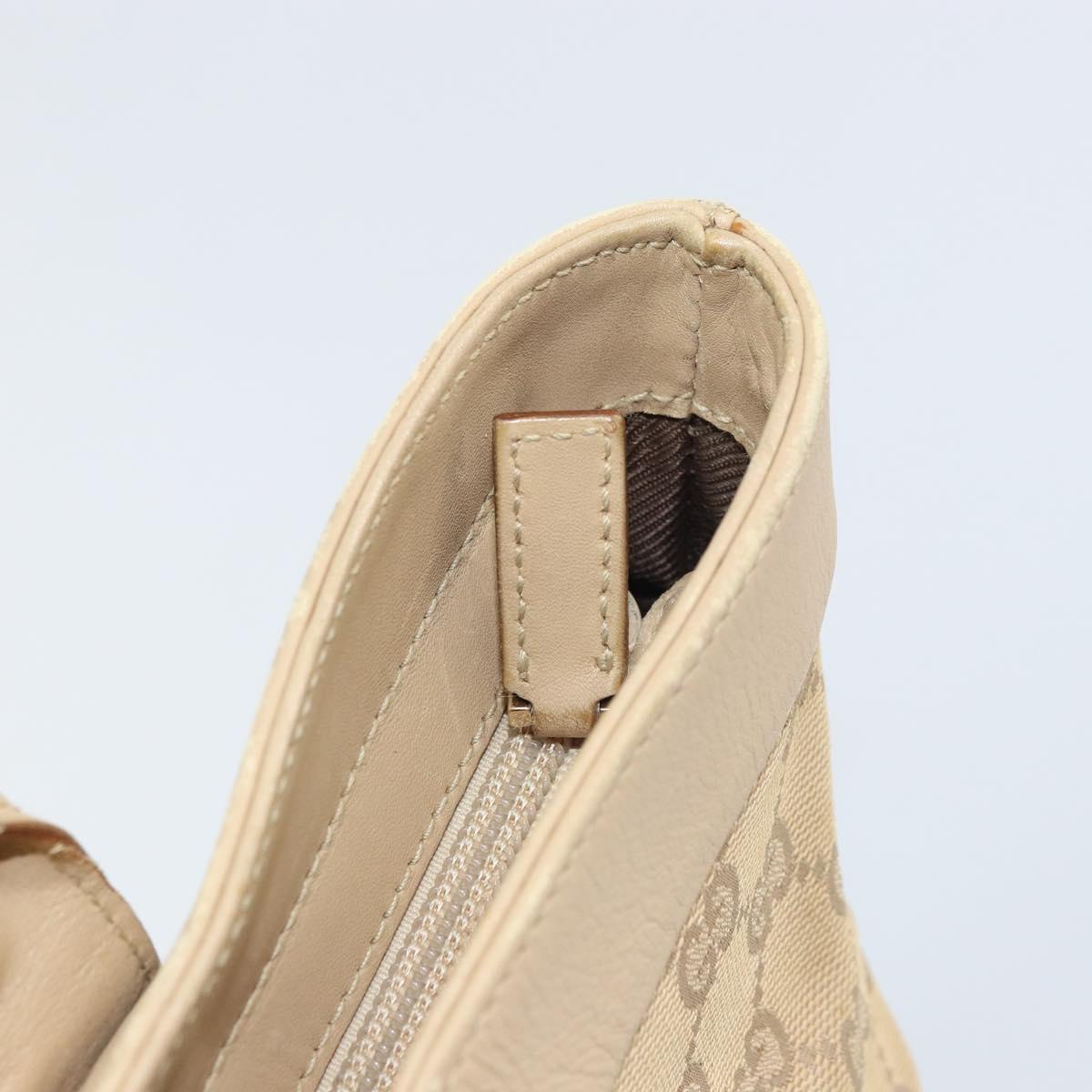 GUCCI GG Canvas Tote Bag Beige Gold 33890 Auth gh1529