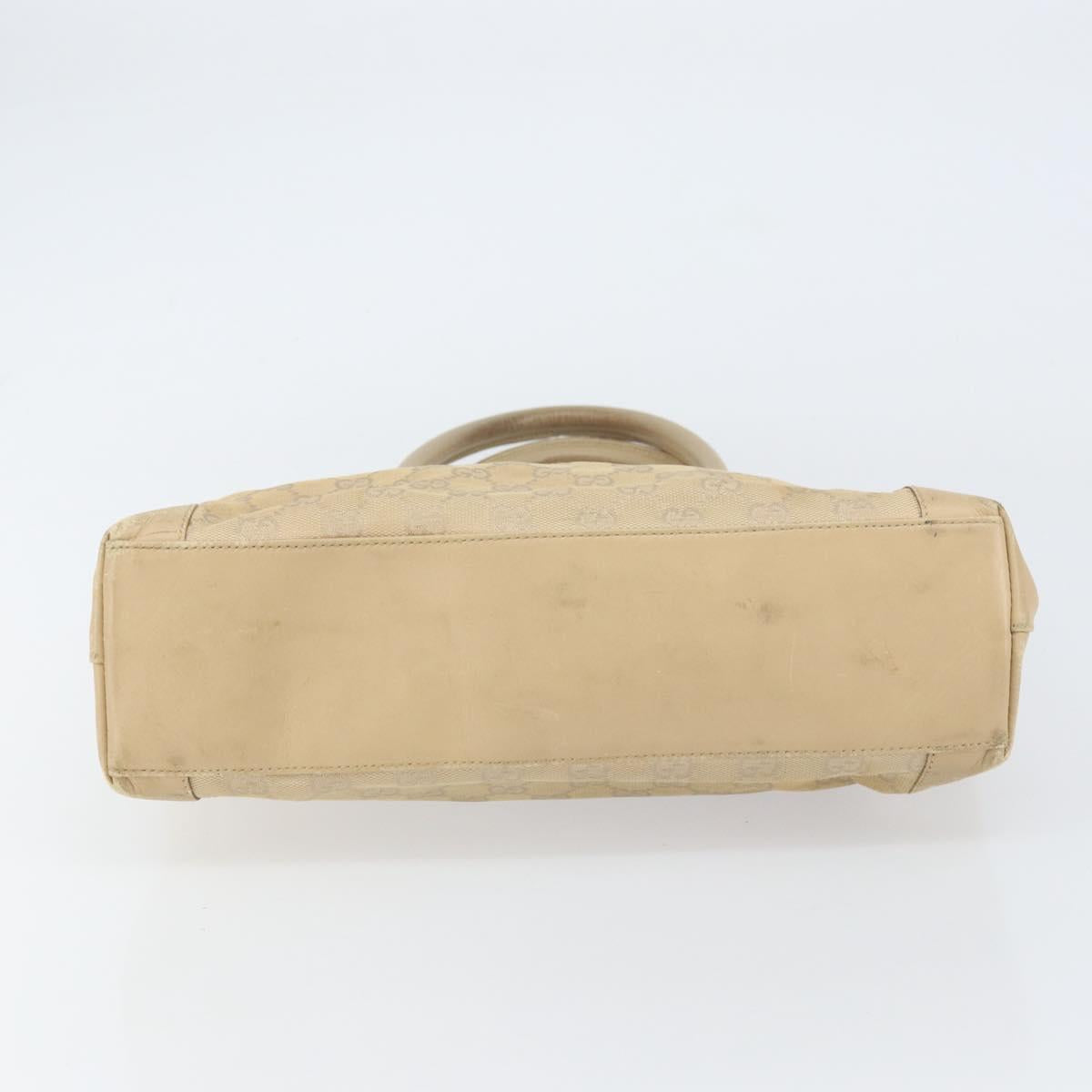 GUCCI GG Canvas Tote Bag Beige Gold 33890 Auth gh1529