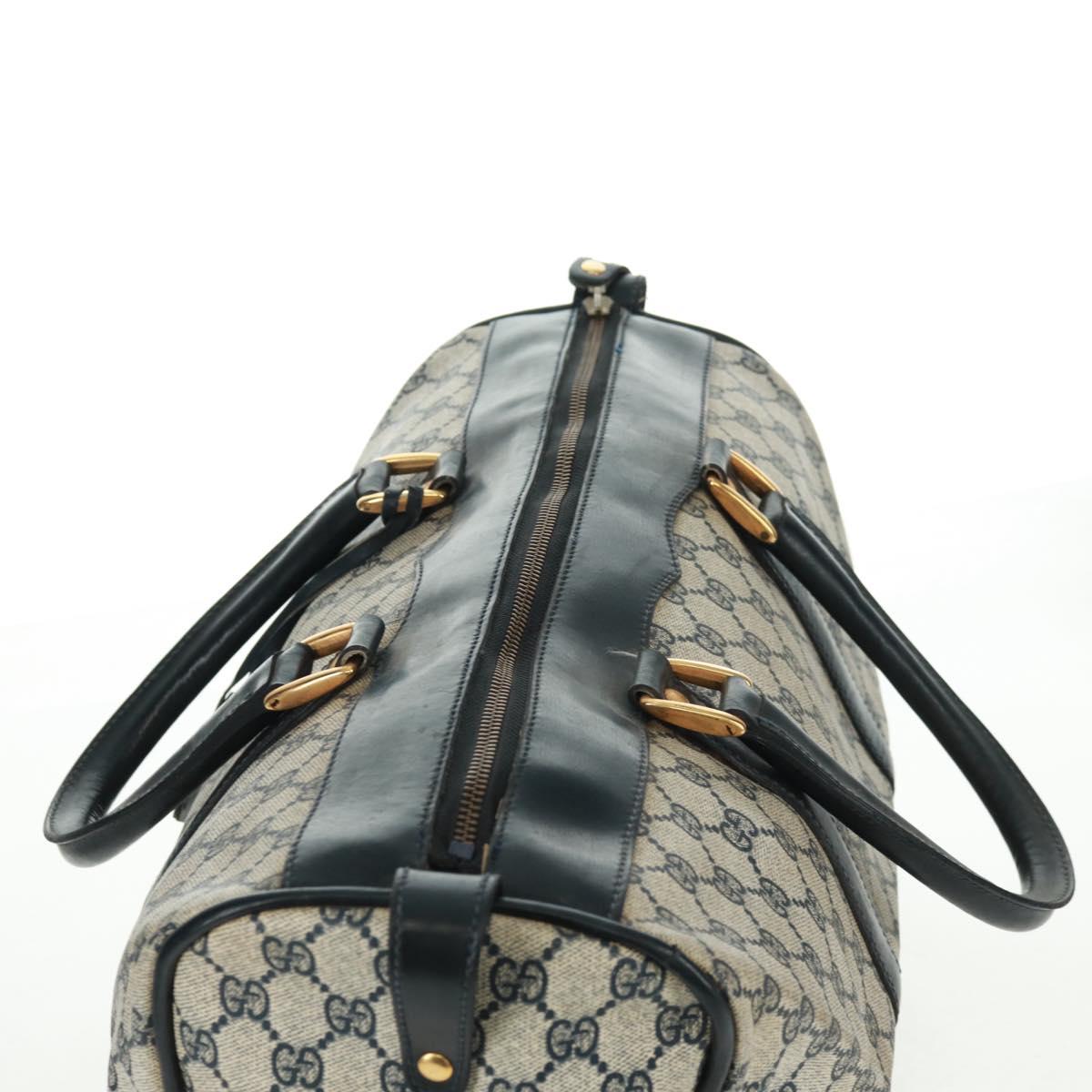 GUCCI GG Supreme Boston Bag PVC Navy Gold Auth gh1530