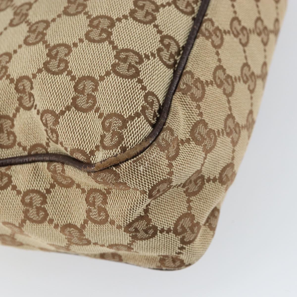 GUCCI GG Canvas Shoulder Bag Beige Silver 131211 Auth gh1532