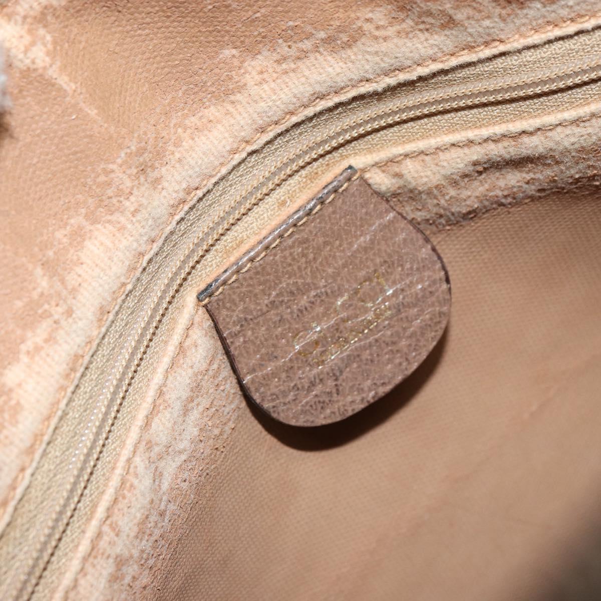 GUCCI GG Supreme Hand Bag PVC Beige Gold Auth gh1534
