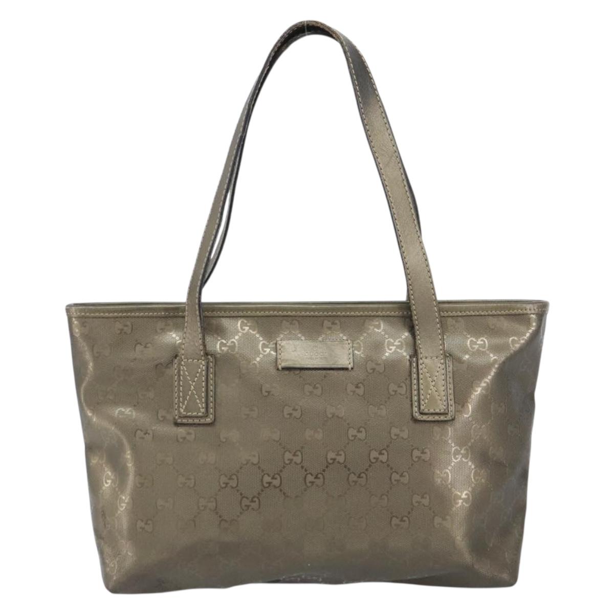 GUCCI GG Crystal Tote Bag Bronze Silver 211138 Auth gh1536