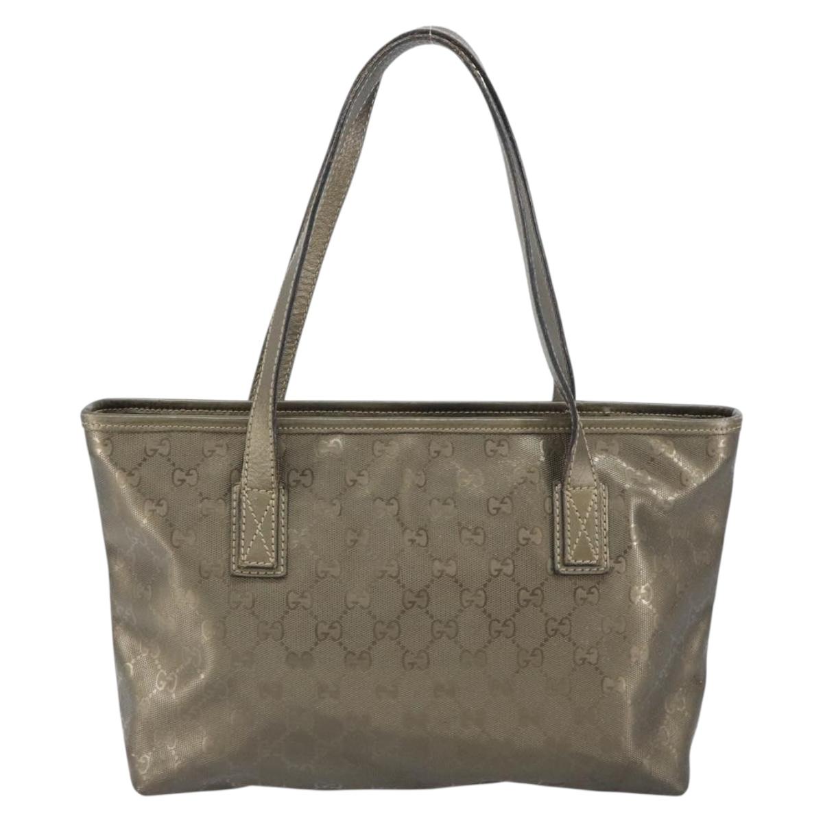 GUCCI GG Crystal Tote Bag Bronze Silver 211138 Auth gh1536