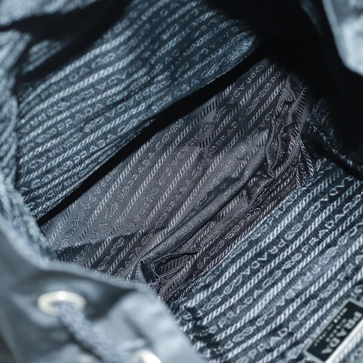 PRADA Backpack Nylon Black Silver Auth gh1538