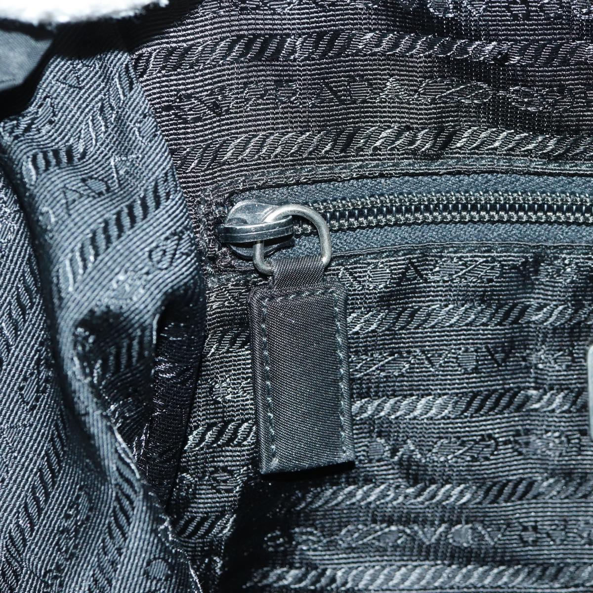 PRADA Backpack Nylon Black Silver Auth gh1538