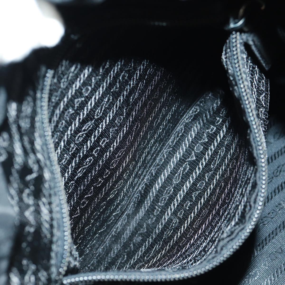 PRADA Backpack Nylon Black Silver Auth gh1538