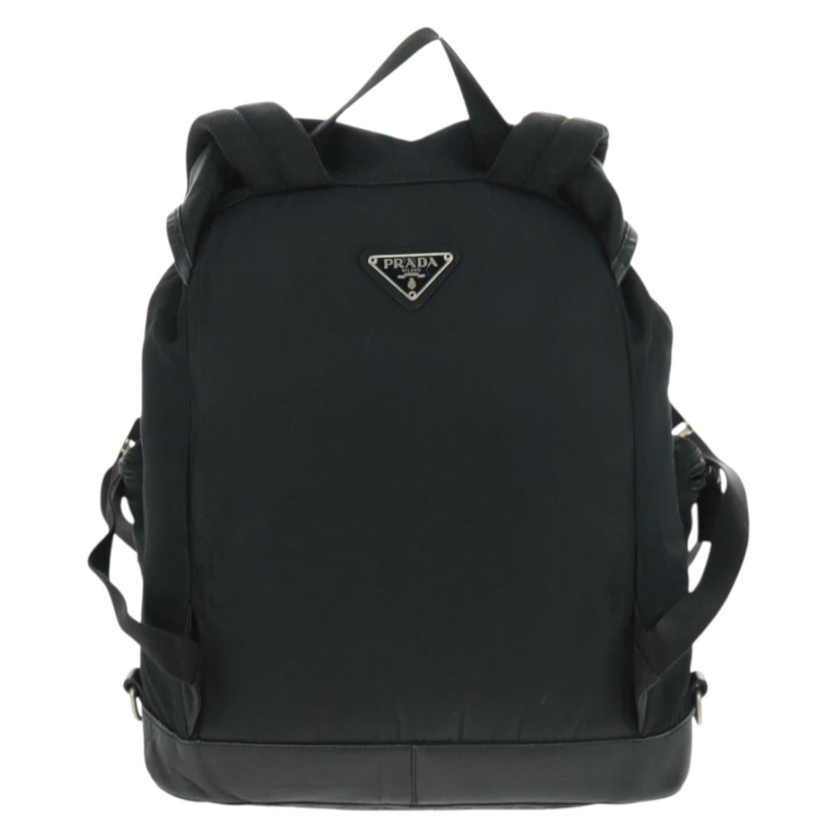 PRADA Backpack Nylon Black Silver Auth gh1538