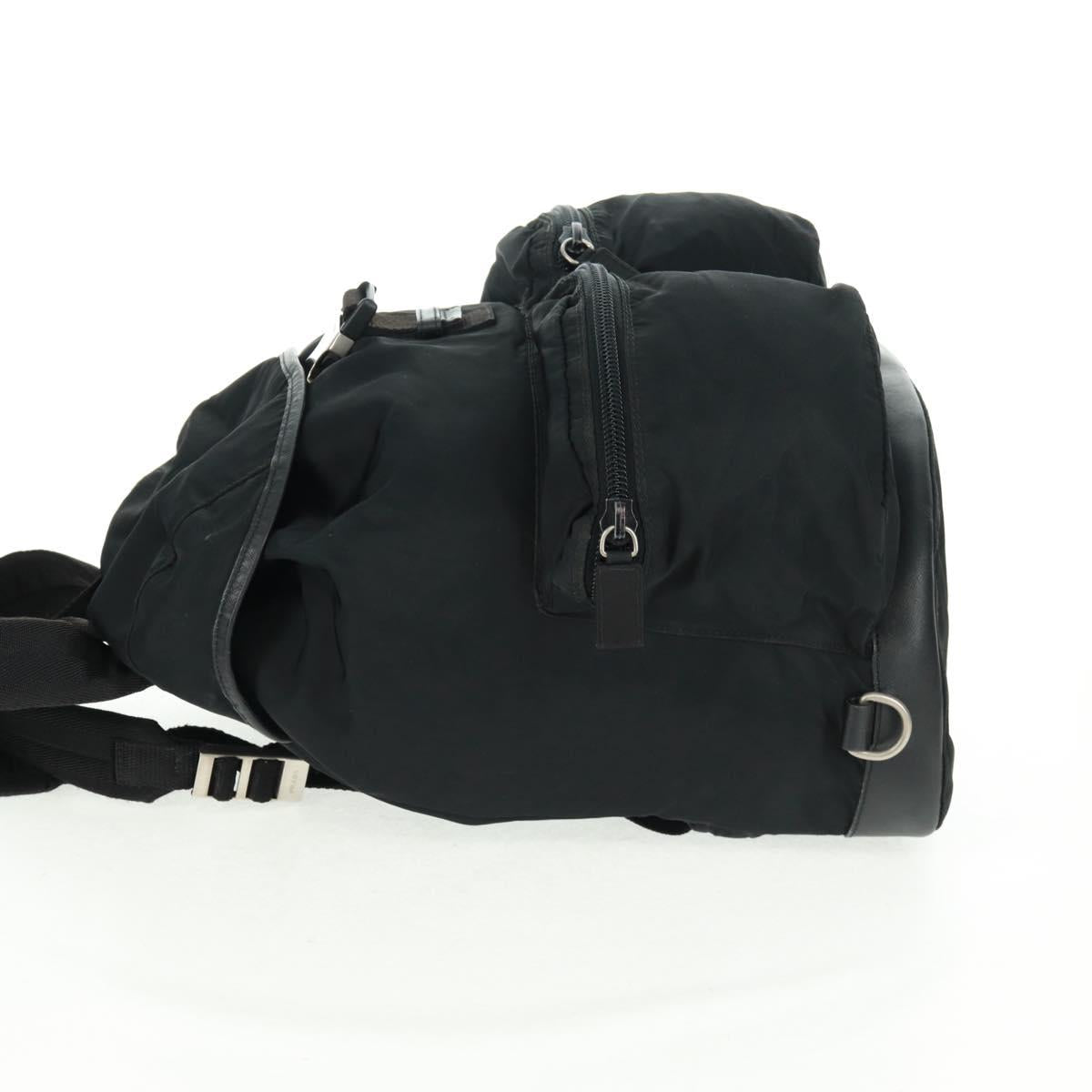 PRADA Backpack Nylon Black Silver Auth gh1538