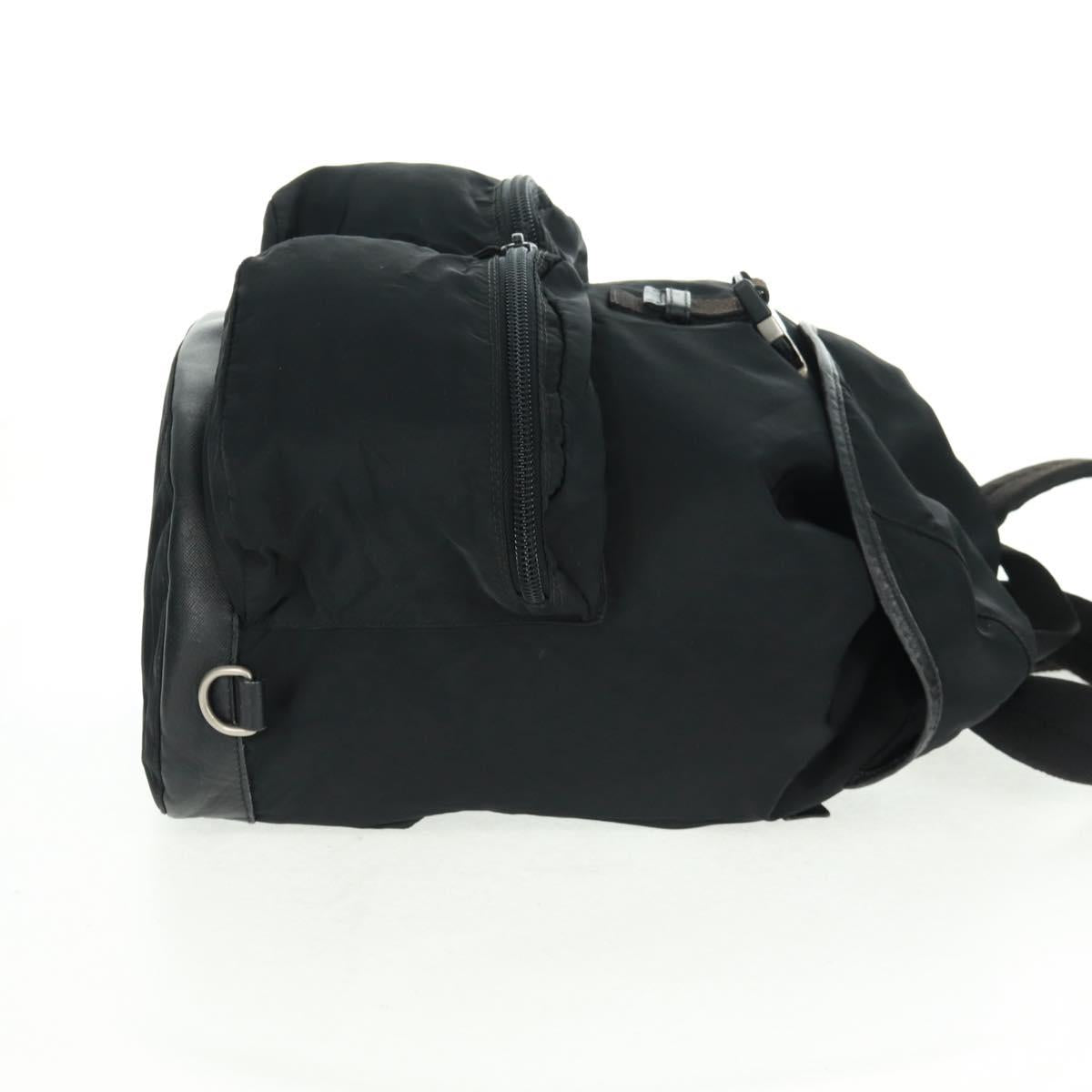 PRADA Backpack Nylon Black Silver Auth gh1538