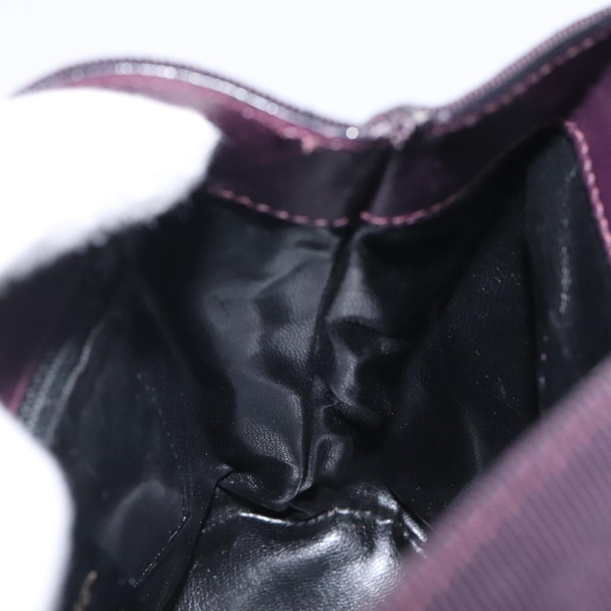 Salvatore Ferragamo Vala Hand Bag Canvas Purple Gold Auth gh154